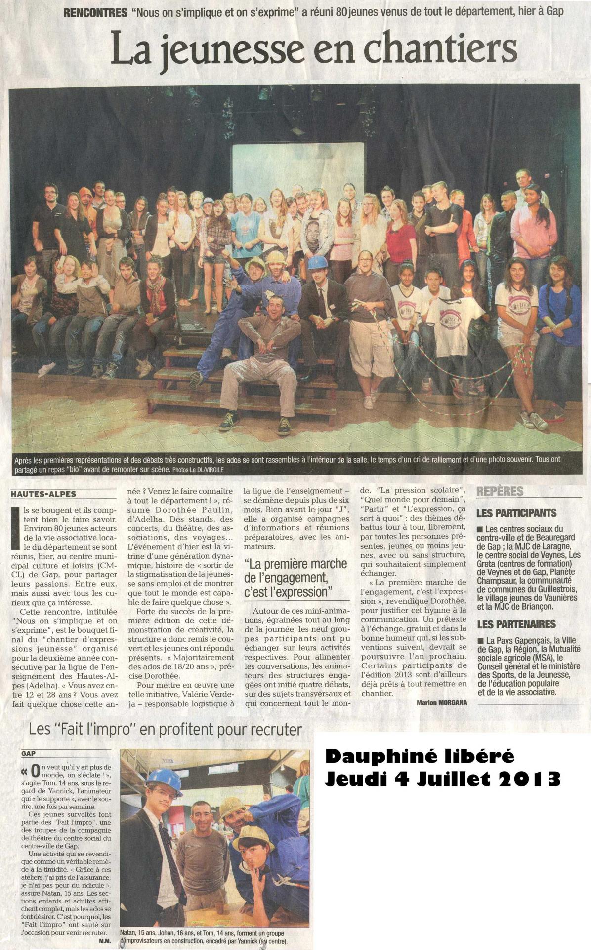 Article ados CMCL (Juillet 2013)